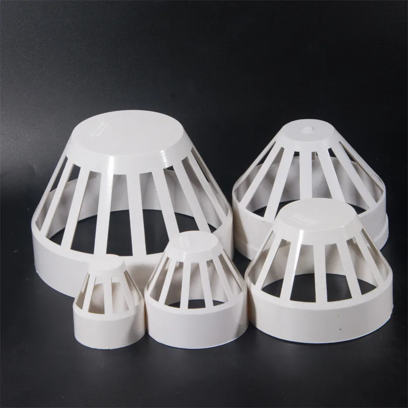 PVC roof air vent grille ducting ventilation cover mesh 50-75mm 110mm round pipe end breathable cap Outlet Louvres pipe fittings