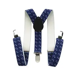 Tirantes con estampado de ancla para hombre, tirantes con espalda en Y para niños Y adultos, 2,5 CM de ancho, Color azul marino, 4 tamaños