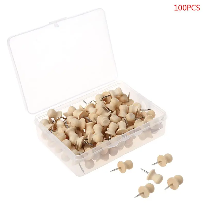 Gỗ Thumbtack Ban Chân Pushpins Vẽ Ảnh Treo Tường Đinh Nhọn Móng Trường Suppy