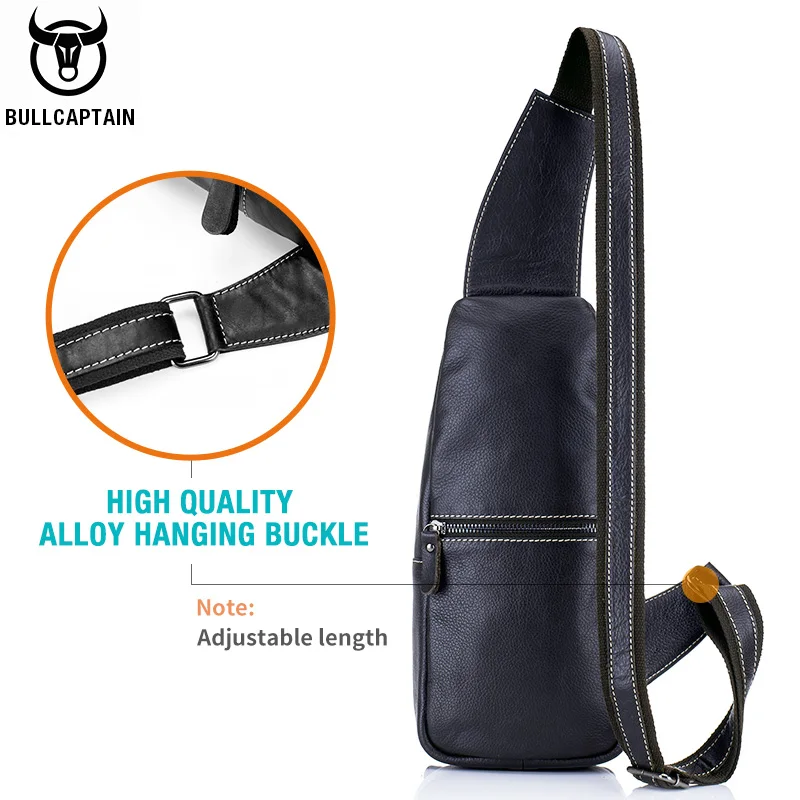 BULLCAPTAIN-bandolera multifuncional de cuero genuino para hombre, bolso de negocios, bolsos de viaje de corta distancia