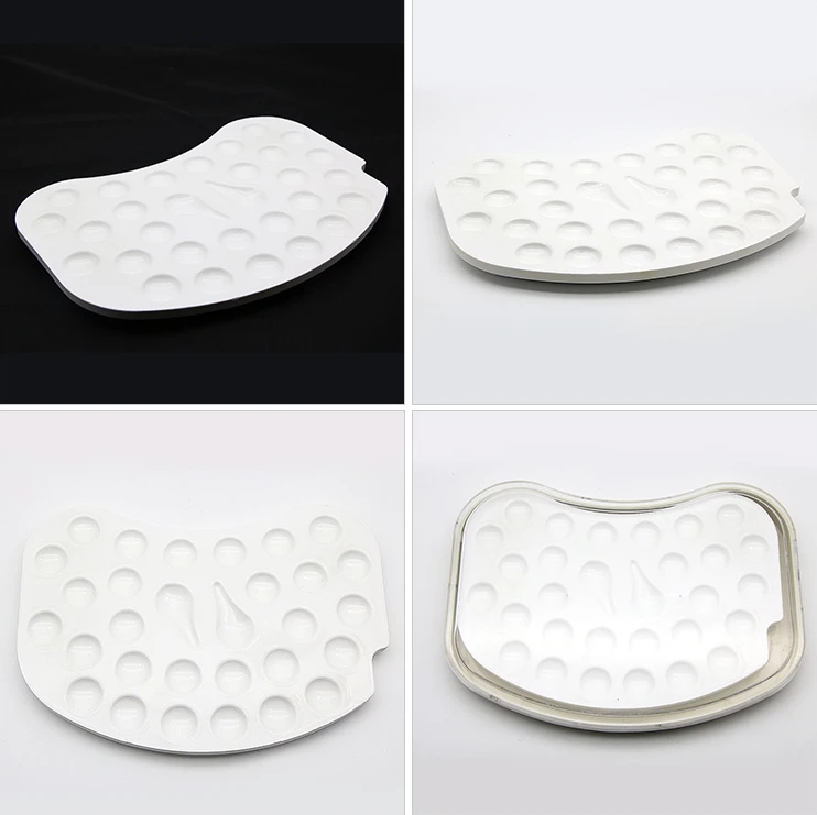 1PC laboratorium dentystyczne dentysta porcelana mieszanie podlewanie płyta nawilżająca ceramiczna paleta z przezroczysta osłona do glazury