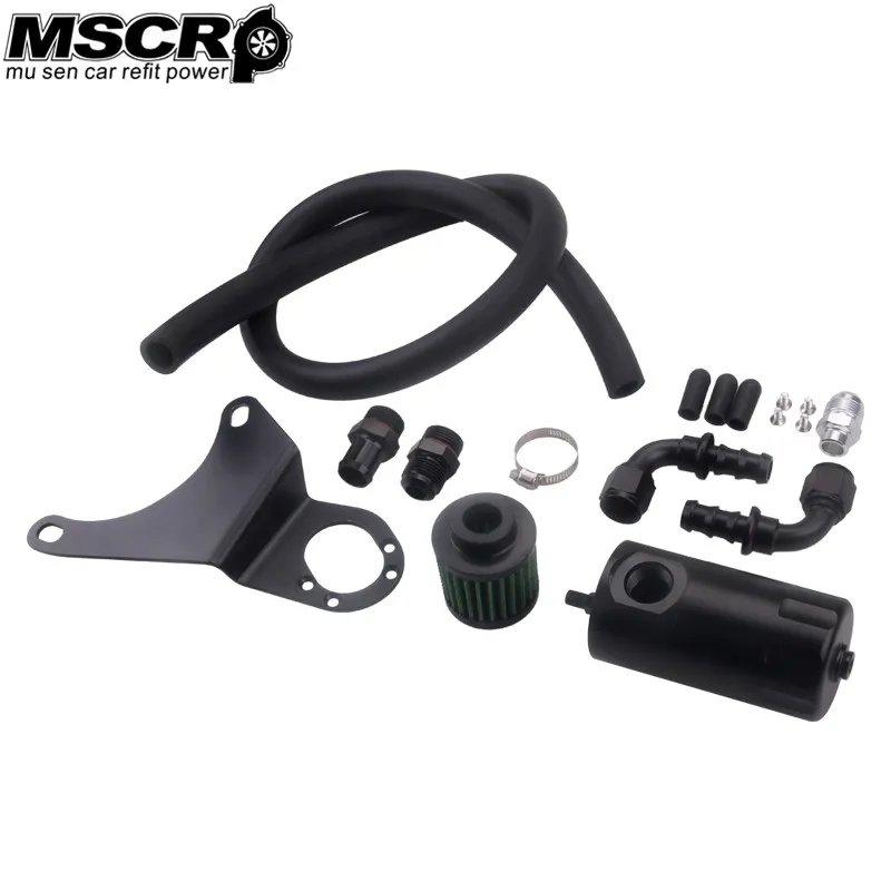 

Black New arrivel Oil Catch Can Crankcase VTA kit for Mitsubishi EVO VIII IX 4G63T