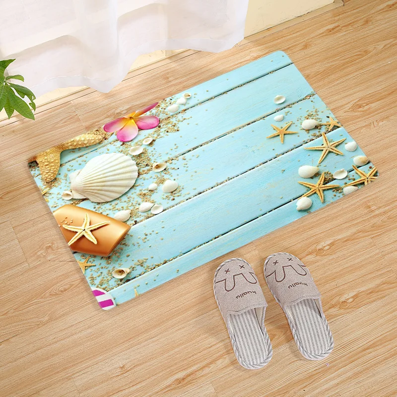 Shell Sea Doormat Bathroom Kitchen Floor Mat Door Rugs Nordic Beach Starfish Carpet Non-Slip Mat 3 Sizes felpudo paillasson