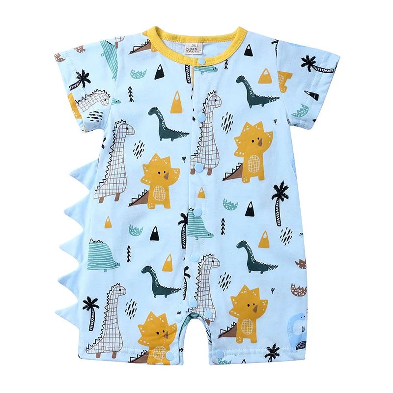 Dinosaur Baby Boys Rompers Cartoon Newborn Summer Cotton Clothes O-neck Kids' Clothes Shortalls Costumes