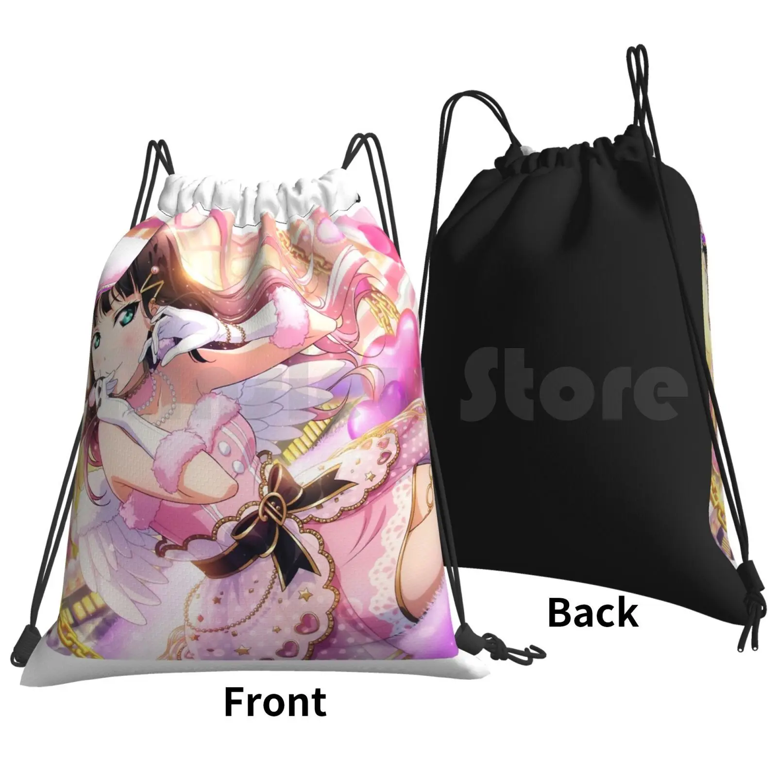 Luxo rosa dia kurosawa mochila cordão saco de equitação escalada ginásio dia kurosawa luxo rosa llsifas amor ao vivo anime