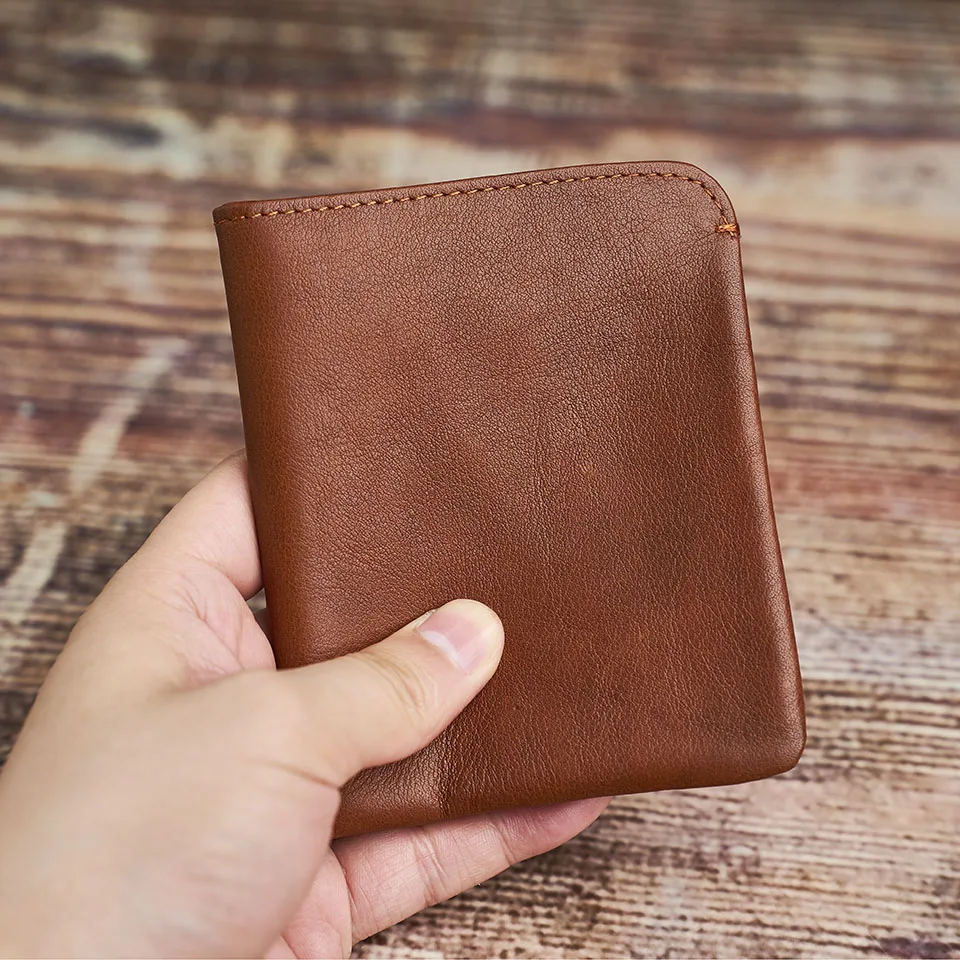 Dünnen männer Geldbörse Aus Echtem Leder Lässig Kleine Geldbörse Kredit Visitenkarte Halter Brieftasche Bifold Mini Geld Tasche Geldbörse NUPUGOO – Detail 14