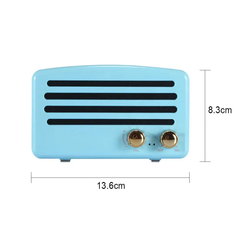 T5 Retro Nostalgic Mini Wireless Bluetooth Speaker 3D Stereo Mega Bass Subwoofer Mobile Phone Audio Radio Tf Card Usb Aux