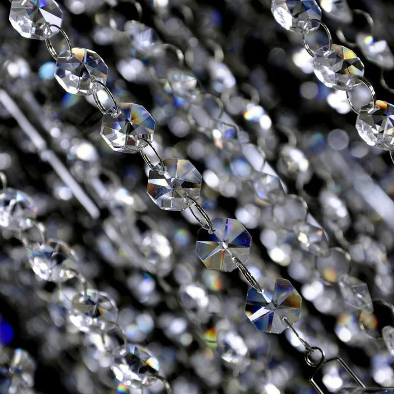 

10Pcs/Lot Clear Acrylic Crystal Octagonal Bead Curtain Garland For Wedding Ceiling Christmas Tree Hanging Ornament