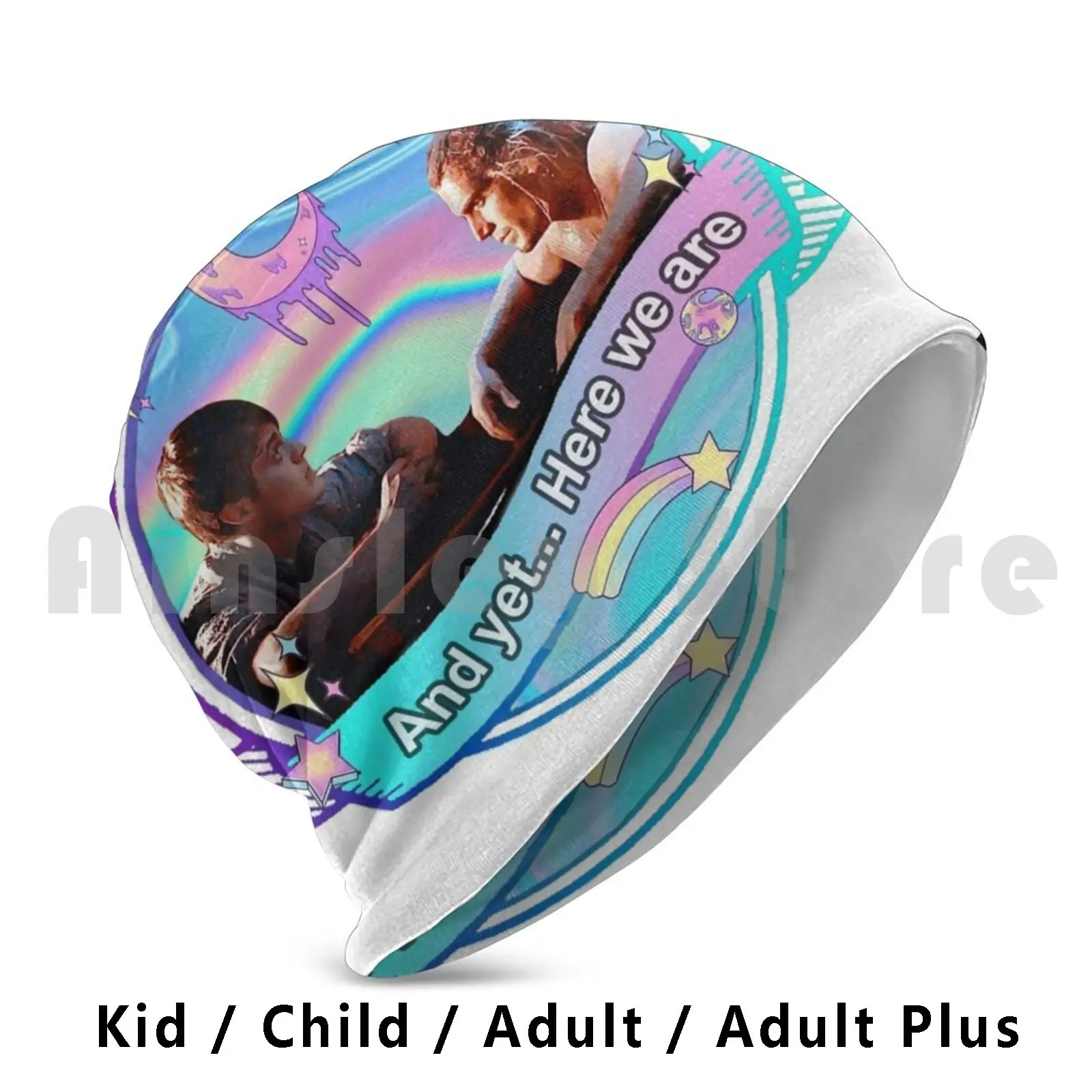 Шапка-бини с рисунком «сделай сам»