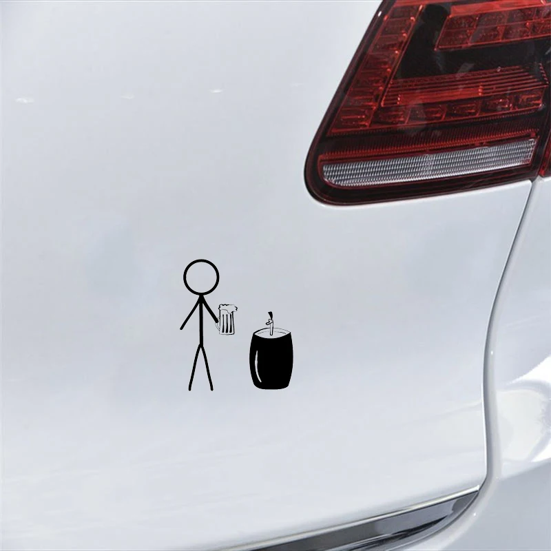 16*13.8CM Stick Figure Male Party Guy BEER - Vinyl Decal Sticker Family Man Car Styling Car Sticker