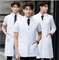 Manteau Long de laboratoire respirant unisexe, vente en gros, uniforme de salon de beauté, uniforme de salon de beauté, blanc