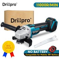 Drillpro 125mm Brushless Angle Grinder 18V 10000RPM 4 Speed Cordless Electric Impact Wood Cutting Disc For Makita Battery Power