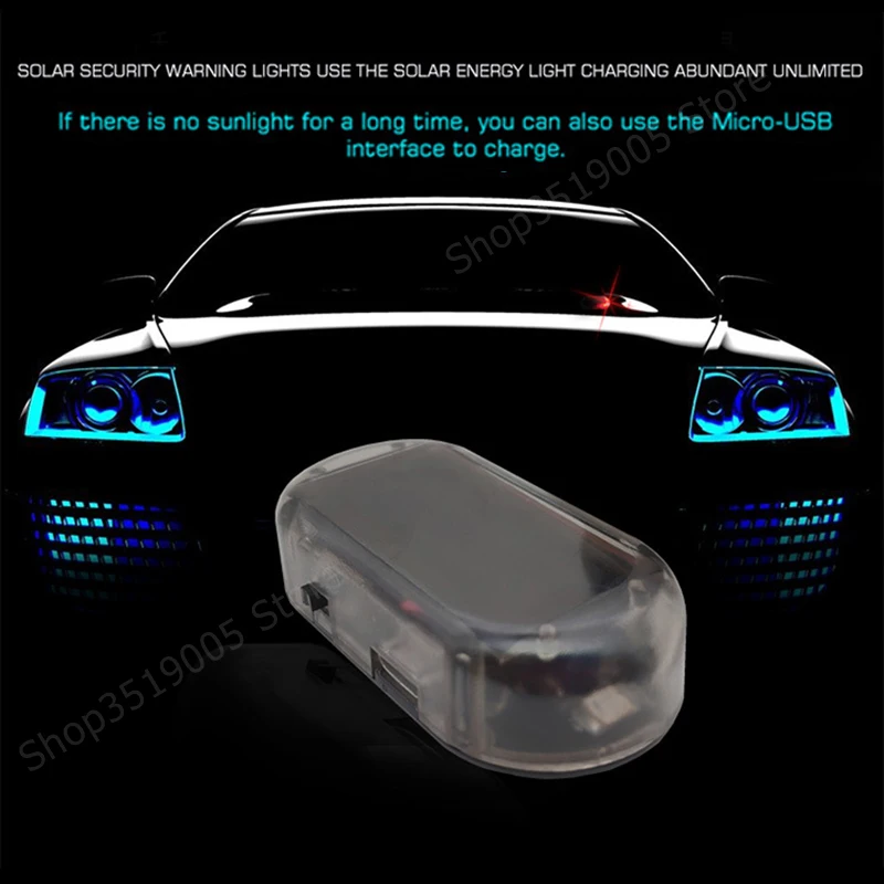 Car Solar Power simulate Alarm LED Light Stickers for Nissan Altima Cube ELGRAND Frontier Leaf Nismo x-trail t31 2018 2019