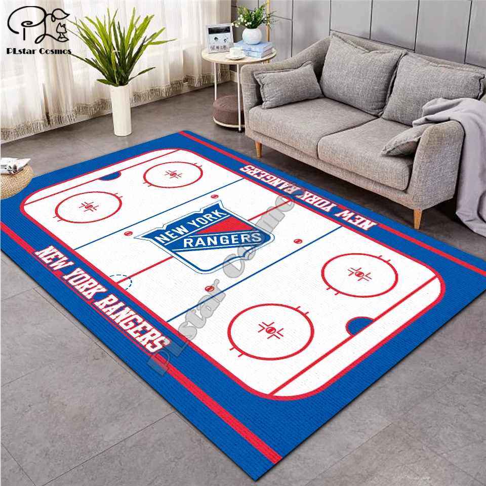 Tapis de hockey sur glace 3D antidérapant, tapis de sol doux, pour salle à manger, salon, chambre à coucher, style 03