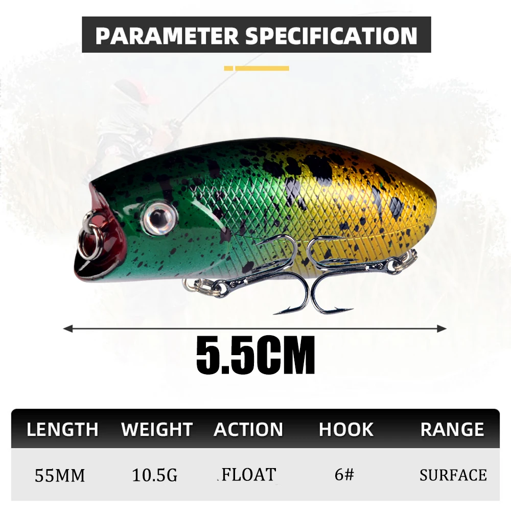1PCS 10.4g/5.5cm Poppers Fishing lure top water pesca fish lures wobbler isca artificial hard bait Topwater poper