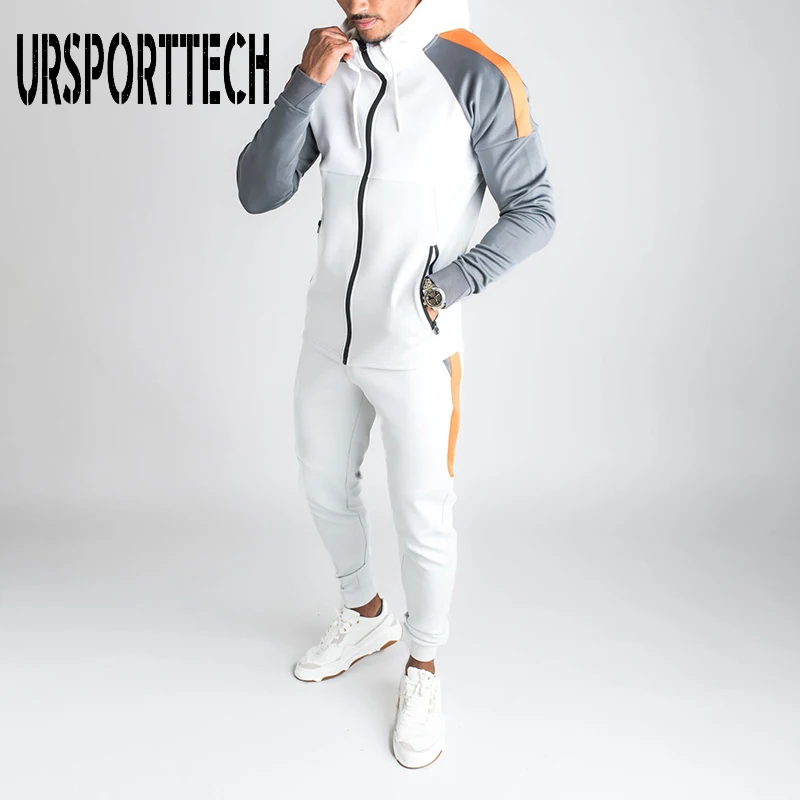 Men Joggers Suit Sets Solid Tracksuit Man Brand Spring Autumn Sport Suit Male Hoodies+ Pants Warm Sportswear Men\'s Clothing