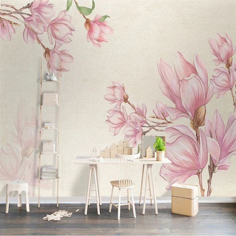 

Customized Size 3D Mural Wallpaper Nordic Minimalist Magnolia Living Room Bedroom TV Background Home Decor Wall Paper Stickers