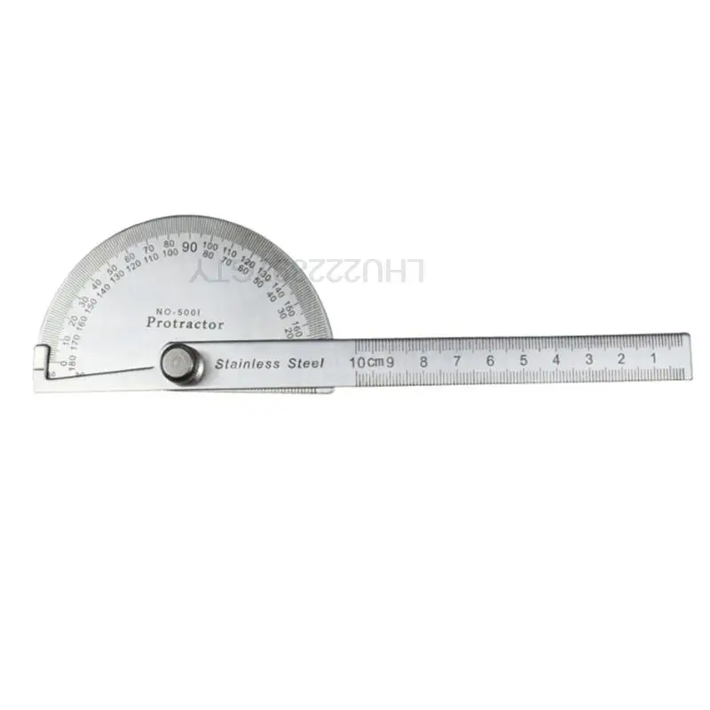 1 Pc Angle Ruler 180 Degree Protractor Metal Angle Finder Goniometer Stainless Steel Woodworking Tools Rotary Measuring Ruler