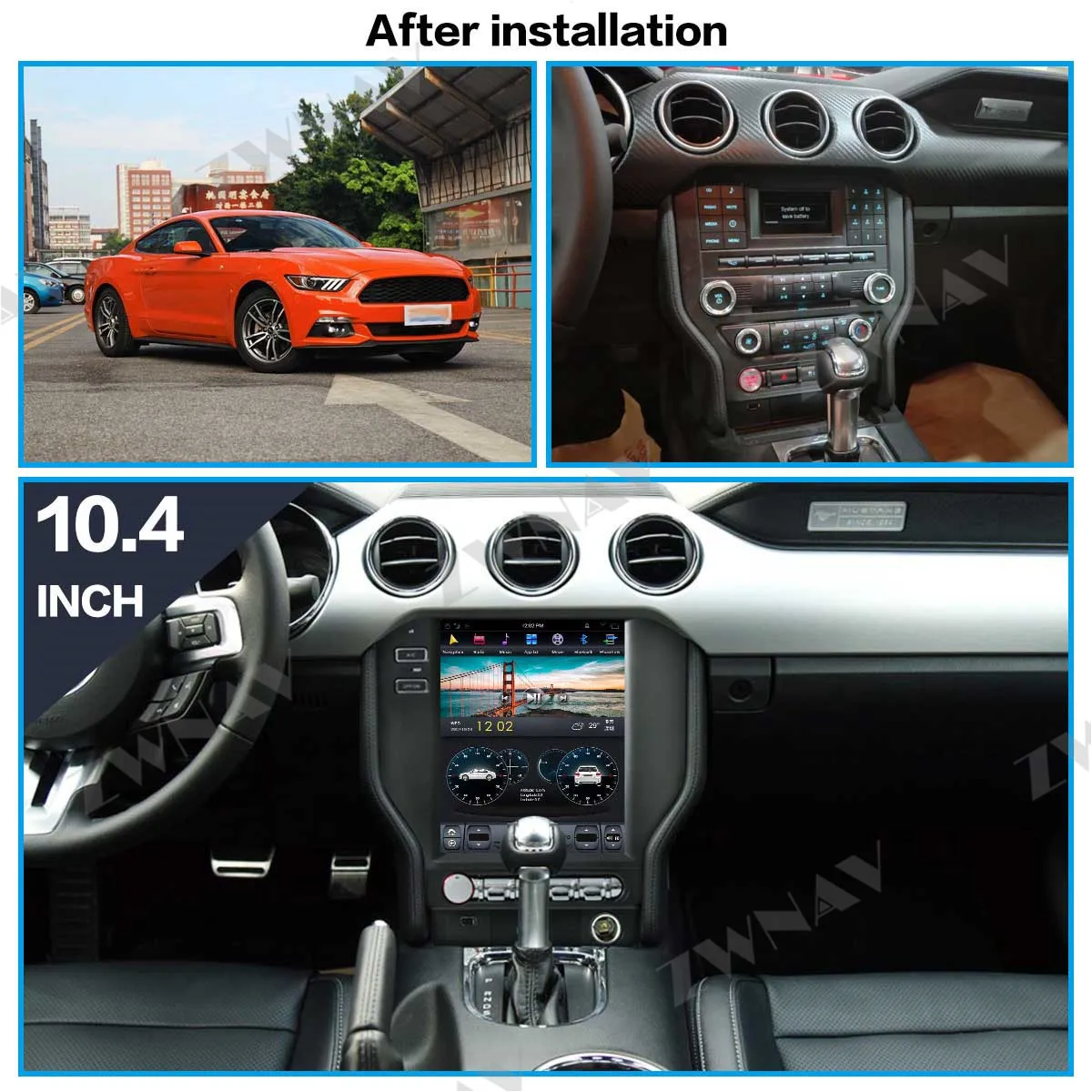 For Ford Mustang 2015- 2019  Unit Car Multimedia Player GPS Radio Audio Stereo FOR Ford Mustang LCD Instrument Copilot Display