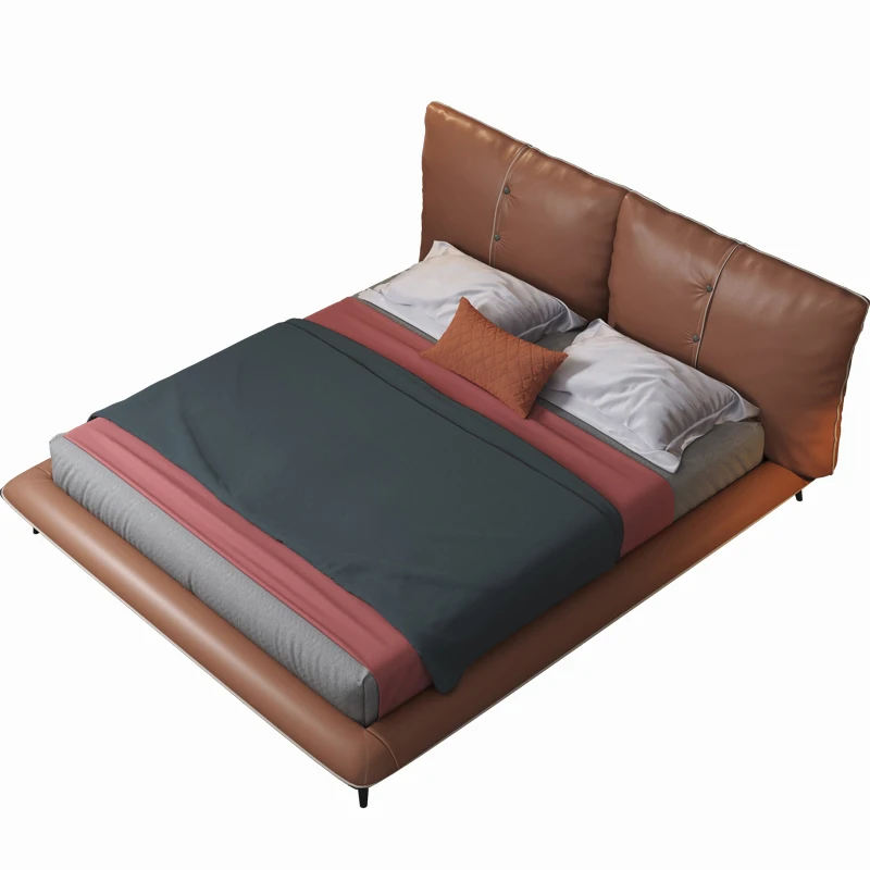 

Italian minimalist bed double bed postmodern luxury bed cloth bed modern minimalist