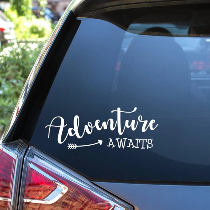 Adventure Awaits Wall Decal Travel Car Window Sticker Vinyl Adventure Vehicle Window Decor Camping Car Window Decoration Z949