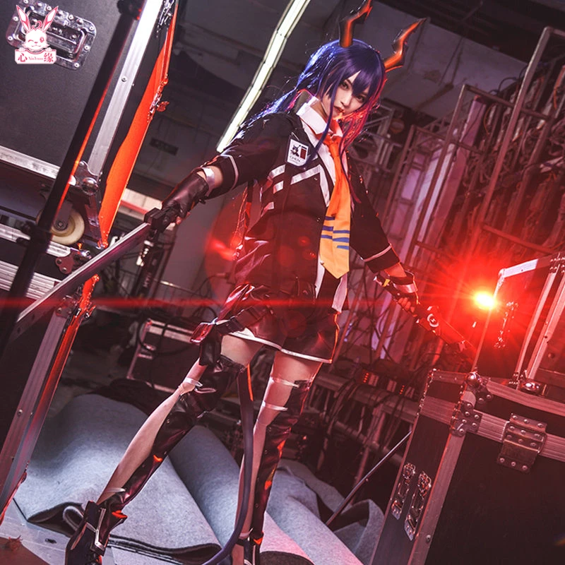 

Hot Anime Arknights Chen Battle Suit Cosplay Costume Women Cos Carnival Party Unifirm H