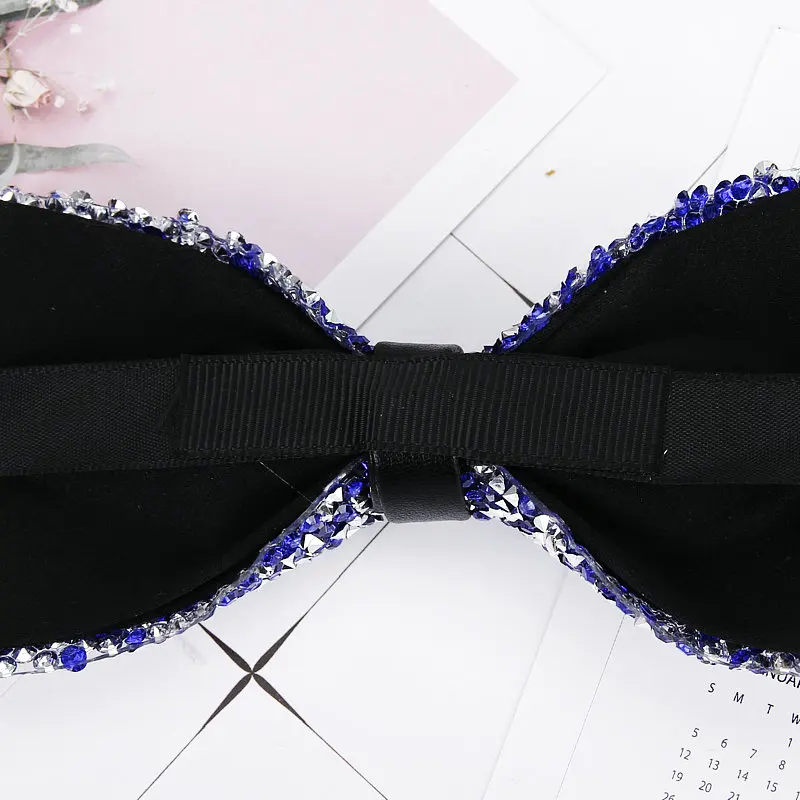 Diamond Black Red Bow Tie Men For Rhinestone Collar Men Bowtie Crystal Chaton Super Cool Luxury Wedding Party Bow ties Butterfly