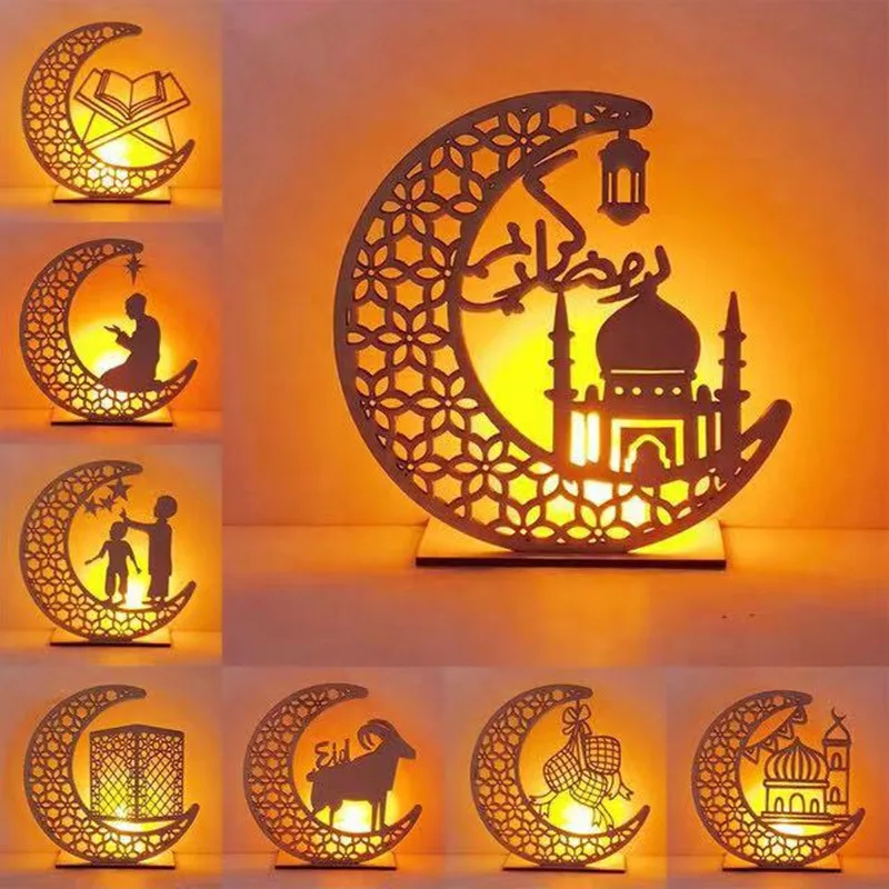 2021 legno EID Mubarak Decor decorazione Ramadan per la casa forniture per feste musulmane islamiche Ramadan Kareem regalo Eid Al Adha Ornament