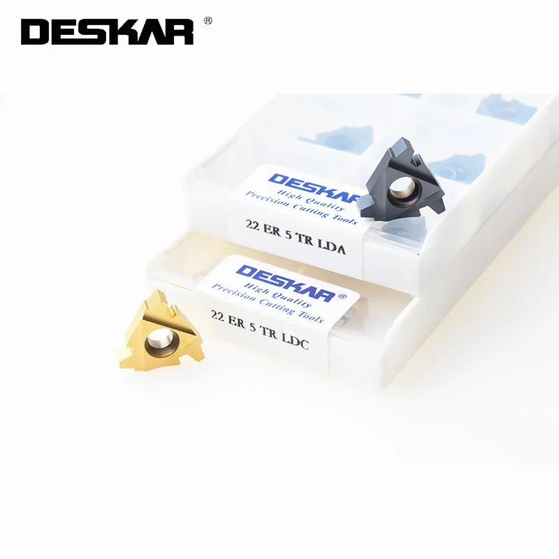 10PCS DESKAR 22ER 22IR 4TR 5TR 6TR LDA LDC เครื่องมือกลึงเกลียวคาร์ไบด์แทรก CNC เครื่องกลึงโลหะเครื่องตัดด้ายใบมีด