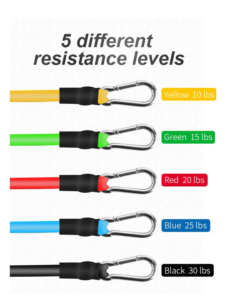 11 Pcs/Set Crossfit Latex Resistance Band Training Exercise Tube Yoga Rope Pull Elastic Rubber Expander Fitness Equipment Belt