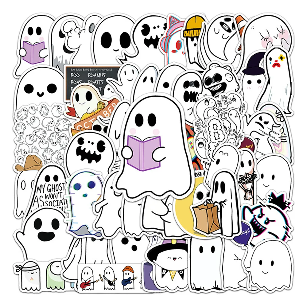 50pcs Spirit Ghost Stickers For Notebooks Stationery Scrapbook Kscraft Cute Sticker Vintage Scrapbooking Material Craft Supplies