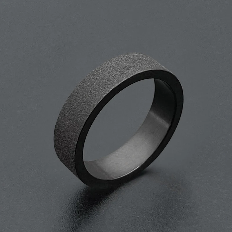 Simple 3mm 5mm Woman Men\'s Couple Black Titanium Ring Matte Finished Finger Ring Jewelry for Male Wedding Bands Gift