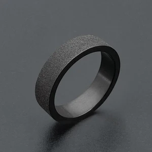Schwarzer Titanring für Männer und Frauen, Doppel -Ehering, einfacher Fingerschmuck, mattes Finish, männliches Geschenk, 3 mm, 5mm 8 Hauptverkaufsallianz 3mm - №5
