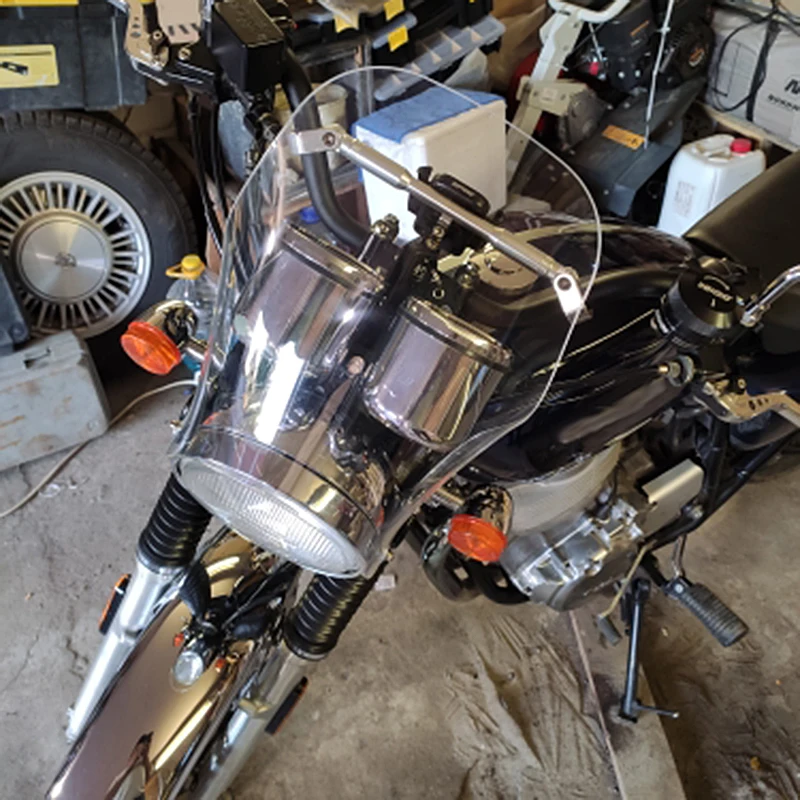 Universal Motorcycle Windshield Windscreen Round Lights Street Bike Glass As For Honda Yamaha Kawasaki Suzuki Smoke