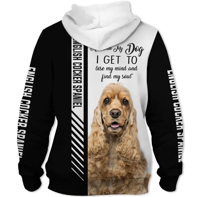 English Cocker Spaniel 3D Printed Jacket Men/Women Harajuku Hoodie Unisex Casual Streetwear Sweatshirt Pullover Sudaderas KW0156