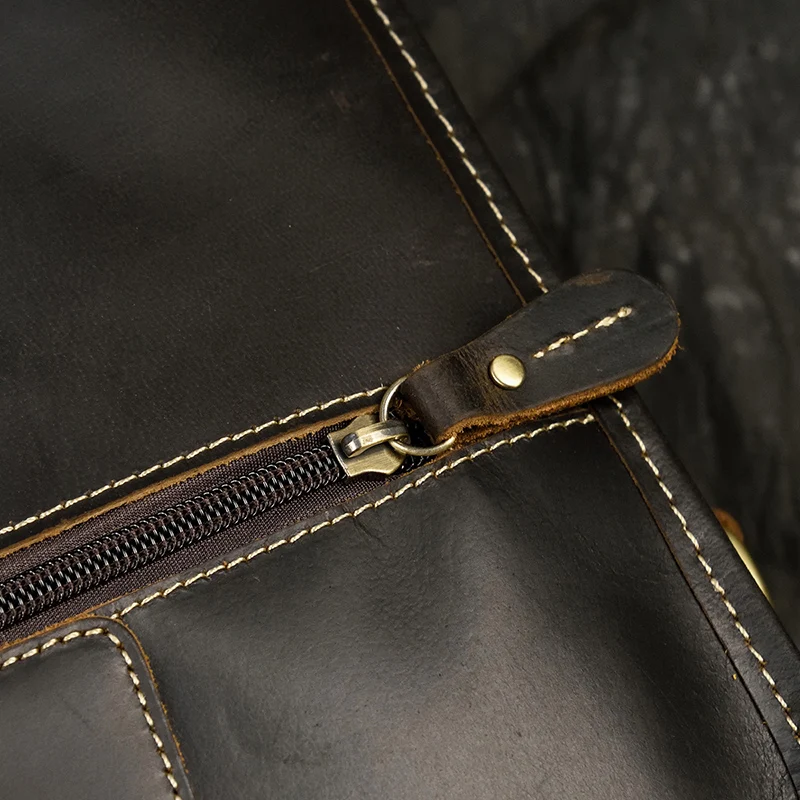 Newsbirds Mens Leather Handbag 15.6 Inch PC Notebook Laptop Briefcase Shoulder Bag 100% Cowhide Man Bag Male Business Bag