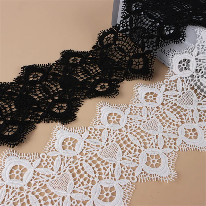 Bilateral Eyelash Lace Accessories 10 cm Width Embroidered Flowers Lace Fabric Trim Ribbons DIY Sewing Handmade Craft Materials