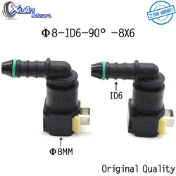 XUAN 2pcs D8 8mm ID6 90 degree Fuel line quick connector female connector gasoline filter fuel filter for Peugeot and Citroen