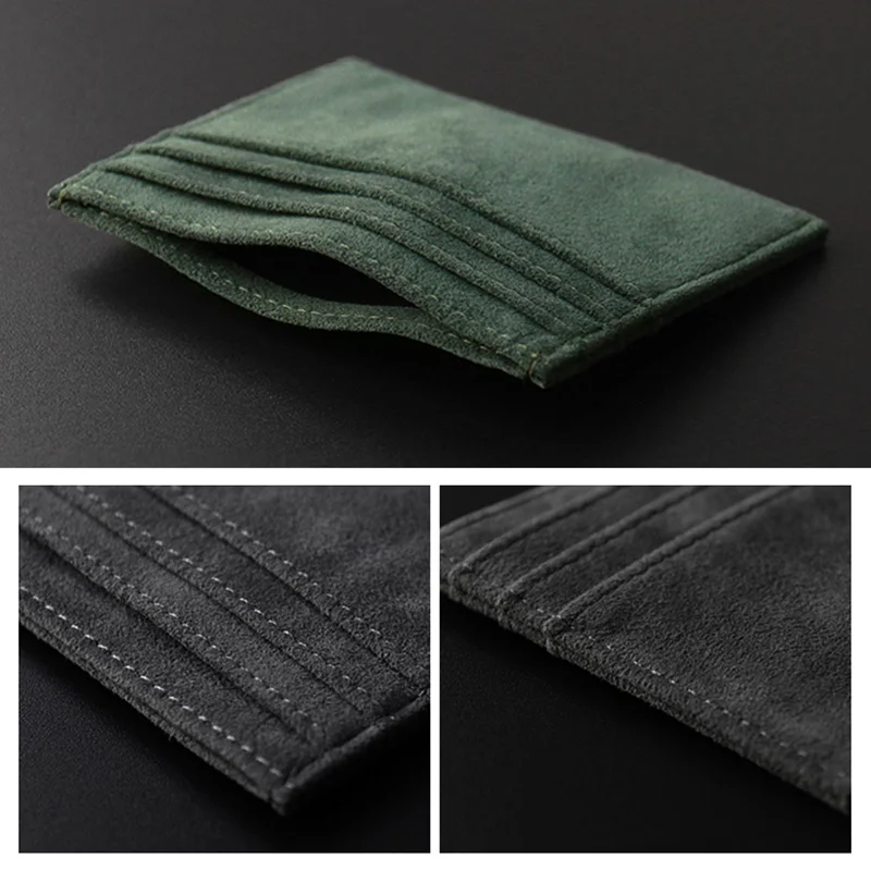 YMW ALCANTARA Card Holder Women & Man Turn fur Luxury Artificial Leather Slim Card Mini Wallet Small Thin Card Package