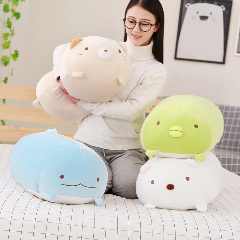 30-90CM Animal Cartoon Pillow Cushion Cute Fat Dog Cat Totoro Penguin Pig Frog Dino Plush Toy Stuffed Lovely kids Birthyday Gift