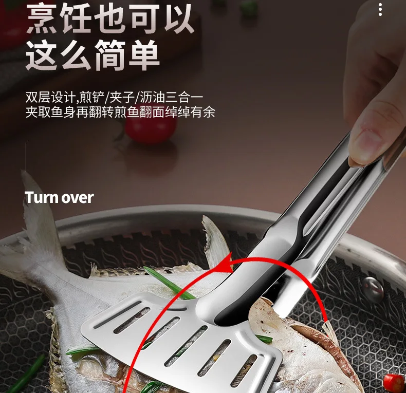 2 Pezzi Di Spatole Per Pesce In Acciaio Inossidabile Per Cucinare Polpette Di Pesce Barbecue Marrone 68337880