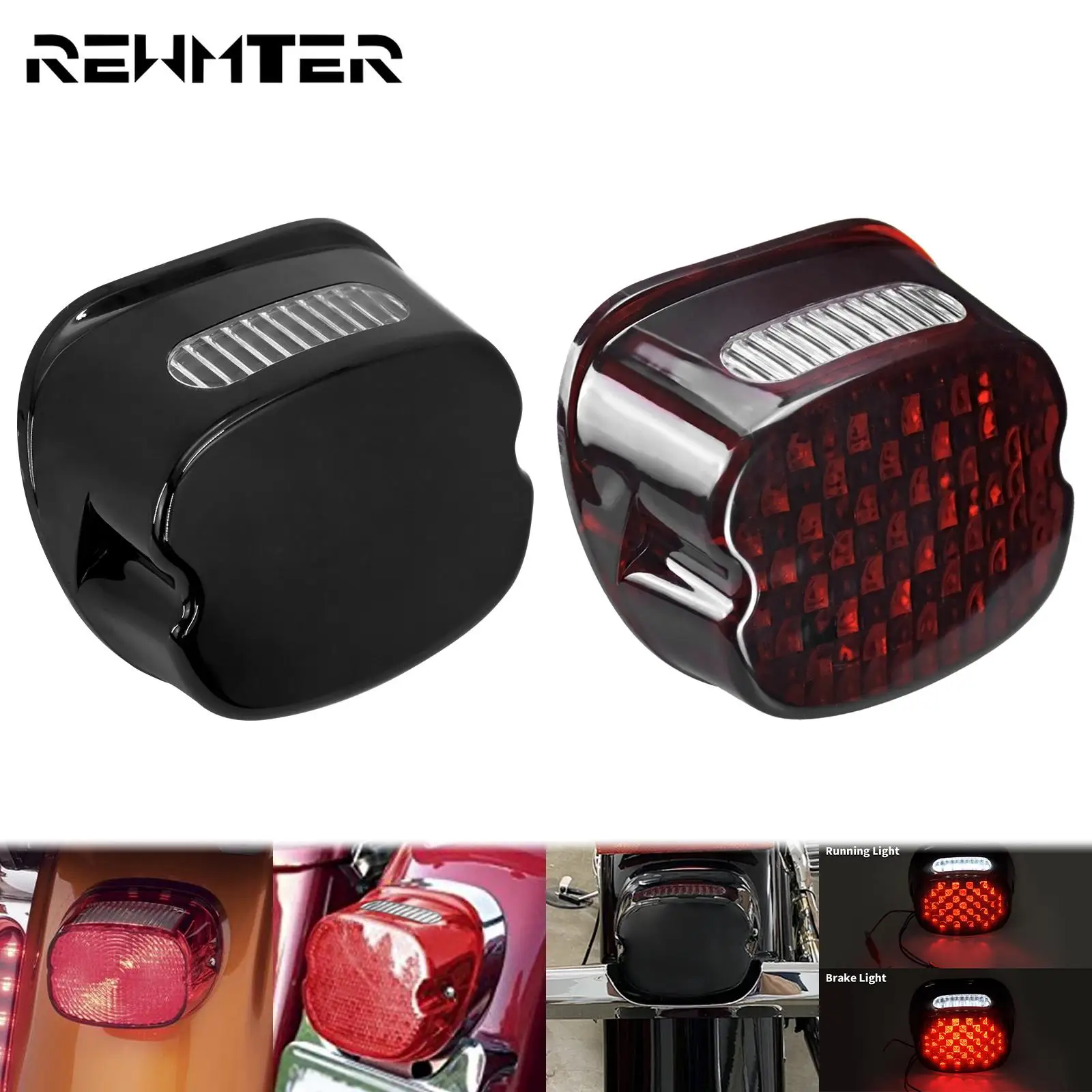 LED Brake Tail Light For Harley Sportster Dyna Fat Boy FLSTF Night Train FXSTB Softail FL Touring Road King Street Electra Glide