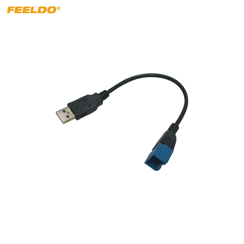 

FEELDO Car Audio Input Media Data Wire 2.0 USB To Mini USB Port Cable Adapter For Nissan Ford Series USB AUX Transfer