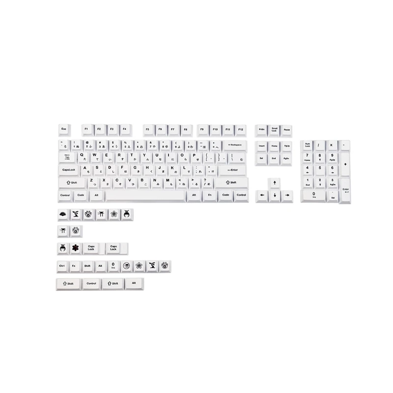 

135Keys Set Cherry Profile Custom Keycaps PBT Dye Sublimation Keycaps Set for Gateron Kailh Cherry MX Switches White