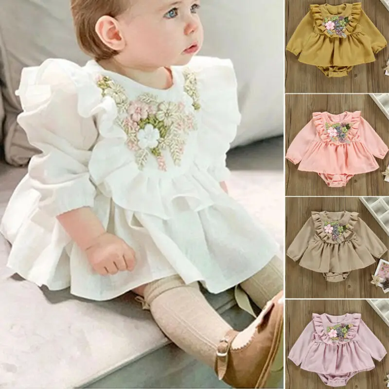 

Brand Newborn Toddler Baby Girls Clothes 3D Flower Romper Jumpsuit Playsuit Overall Outfit Set 0-24M Baby Girl Clothes