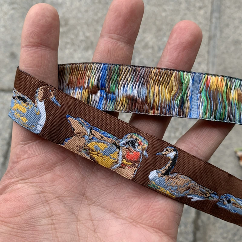 10YARD 7/8 Inch 22MM Camouflage And Little Brown Ducks Cartoon Ribbon
