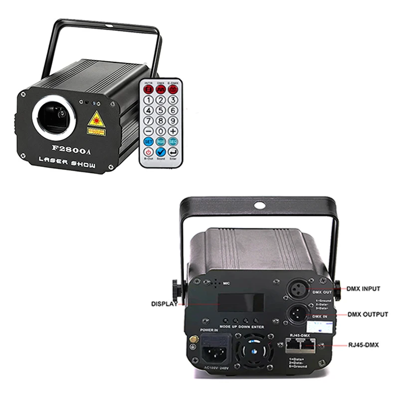 Лазерный проектор F2800A для дискотеки с дистанционным управлением через приложение и Bluetooth, проектор для свадебной вечеринки, дня рождения