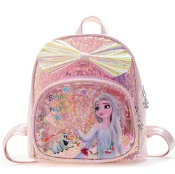 Disney-bolsa escolar respirável infantil, Frozen, Elsa, Anna, rainha da neve, mochilas princesa para meninos e meninas, presente de estante