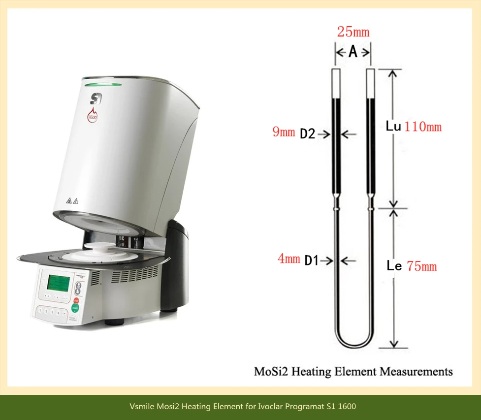 Dental 1800℃ U type Mosi2 Heating Element And Sintering Straps For Dental Zirkonzahn zirkonofen 600 Naberthram Sintering Furnace