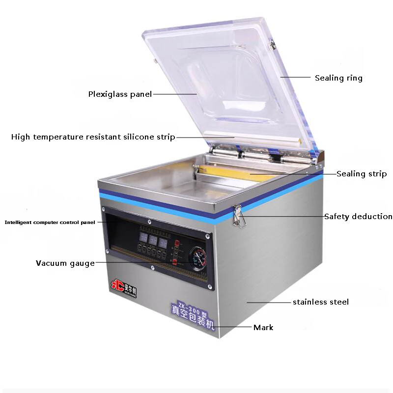 Food Vacuum Machine Sealer Packing Machine Wet and Dry Commercial Home Fully Automatic Small Vacuum Compressor Bag Sealer